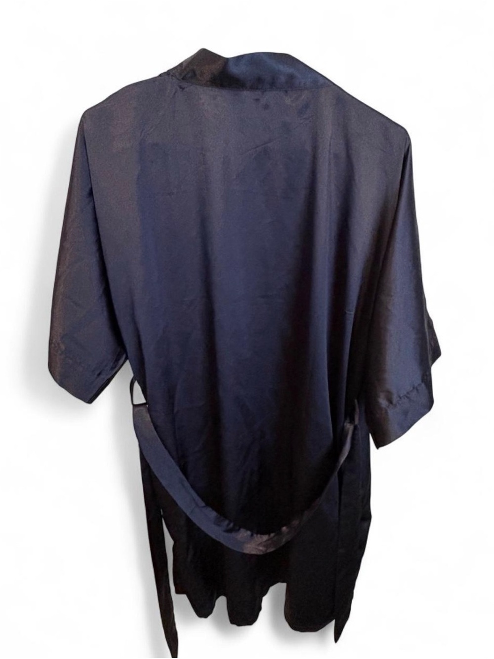 Satin Robe for Women - Navy - Picture 4 of 5